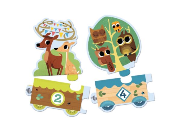 DJECO Puzzle Vlak se zvířátky - 20 pcs
