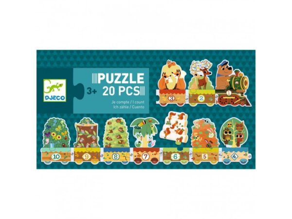 DJECO Puzzle Vlak se zvířátky - 20 pcs