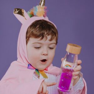 Petit Boum - Senzorická pohyblivá láhev Magická duha