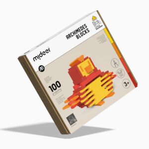 Mideer: ARCHIMEDES BLOCKS dřevěné stavební kostky (hřejivé barvy)