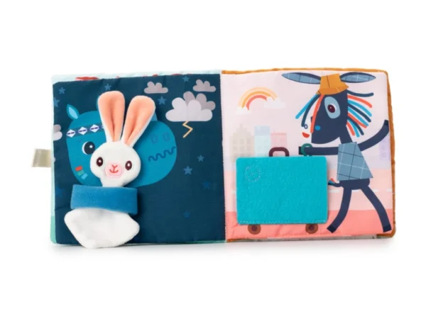 LILLI 83492 lilliputiens textilni knizka s aktivitami dracek joe a jeho muchlacek 13