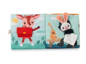 LILLI 83492 lilliputiens textilni knizka s aktivitami dracek joe a jeho muchlacek 14