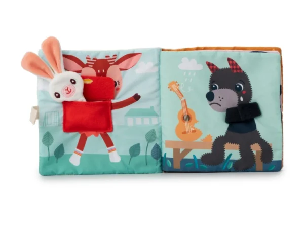 LILLI 83492 lilliputiens textilni knizka s aktivitami dracek joe a jeho muchlacek 15