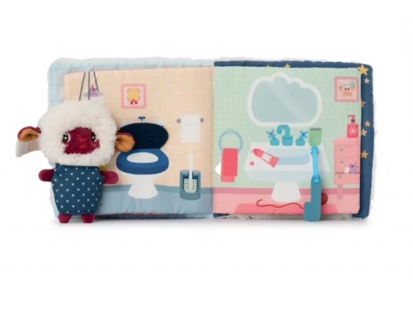 LILLI 83536 lilliputiens textilni knizka s prstovou loutkou dobrou noc s oveckou yvon 3