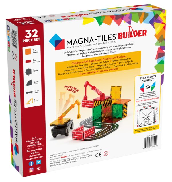 MagnaTiles CC BUILDER 32pc Carton Back Angle