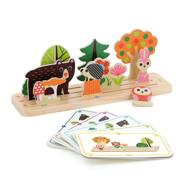 V7634 Drevena logicka hra Postav to spravne Les