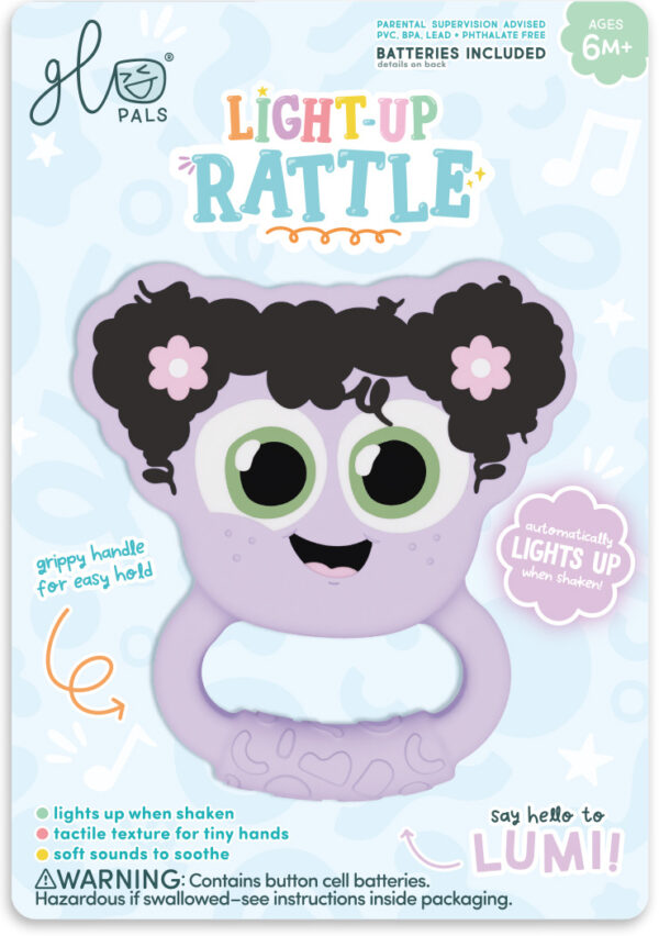 eng pl Glo Pals rattle teether glowing in the dark motion activated Lumi purple 290 1