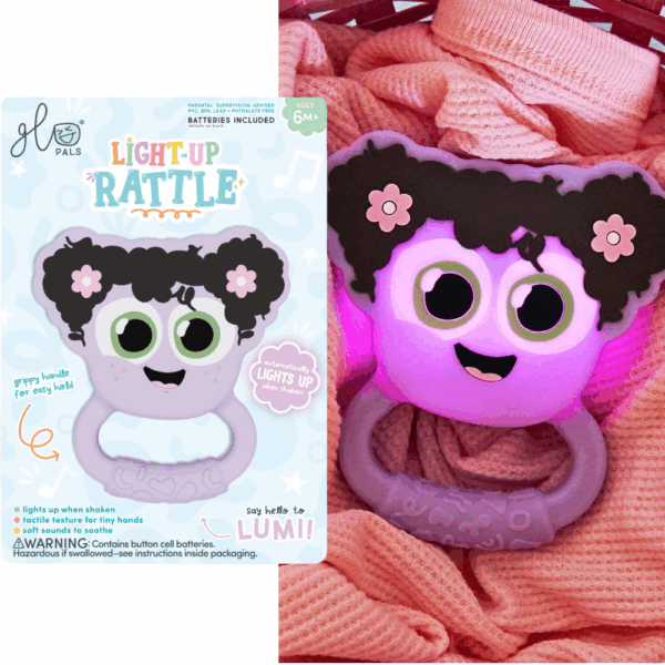 eng pl Glo Pals rattle teether glowing in the dark motion activated Lumi purple 290 6