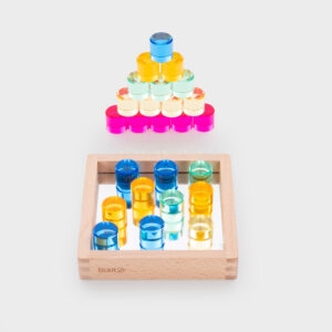 TickiT - Barevné křišťálové válečky se zrcadlovým podnosem