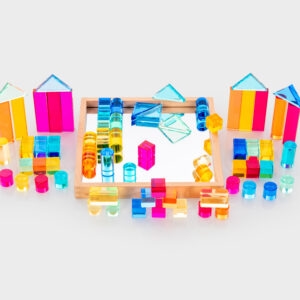 TickiT - Barevné křišťálové tvary se zrcadlovým podnosem