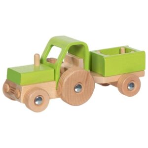 GOKI - Dřevěný traktor s přívěsem