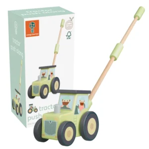 Orange Tree Toys - Dřevěný traktor na tyči