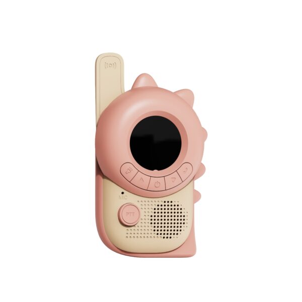 The zoofamily dino pink walkie talkie diagonal view