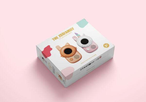 The zoofamily packaging of set unicorn and fox walkie talkie