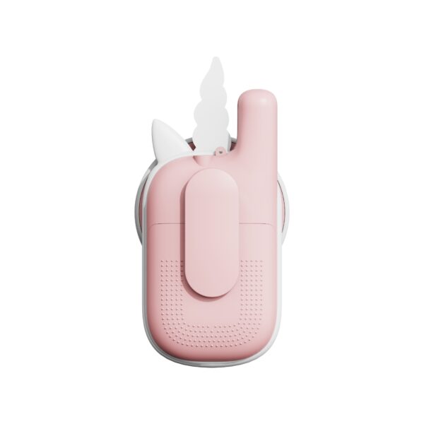 The zoofamily unicorn walkie talkie back