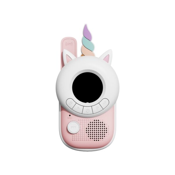 The zoofamily unicorn walkie talkie front