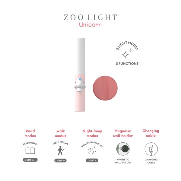 ZooFamily Zoo Light Unicorn features English