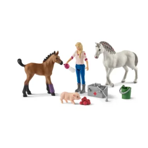 Schleich - Návštěva lékaře u klisny a hříběte 42486