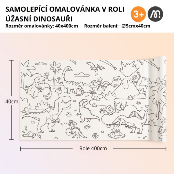 MD3303 omalovanka v roli dinosauri 2