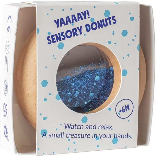 Petit Boum Sensory Rattle Calm Donut Blue 2