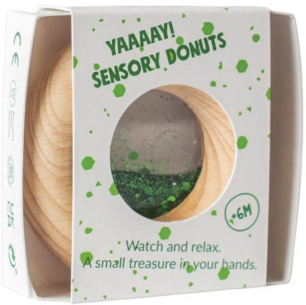 Petit Boum Sensory Rattle Calm Donut Green 2