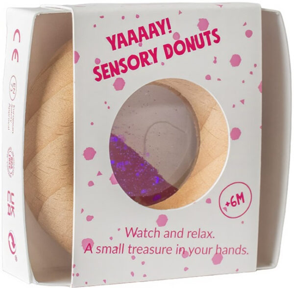 Petit Boum Sensory Rattle Calm Donut Pink 2