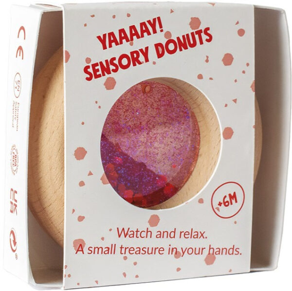 Petit Boum Sensory Rattle Calm Donut Red 2
