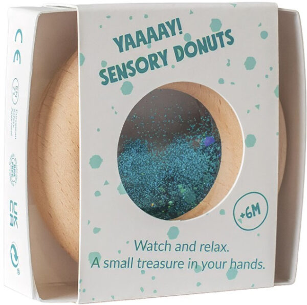 Petit Boum Sensory Rattle Calm Donut Turquoise 2