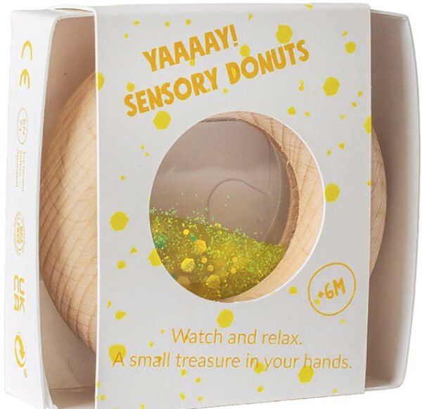 Petit Boum Sensory Rattle Calm Donut Yellow 2