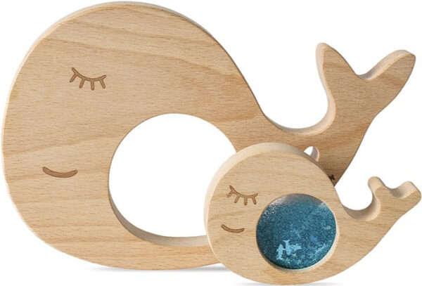 Petit Boum Wooden Whale with Baby Sensory Puzzle