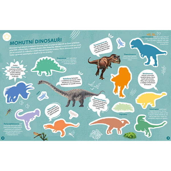 JIRI MODELS Poznávací samolepková knížka Dinosauři