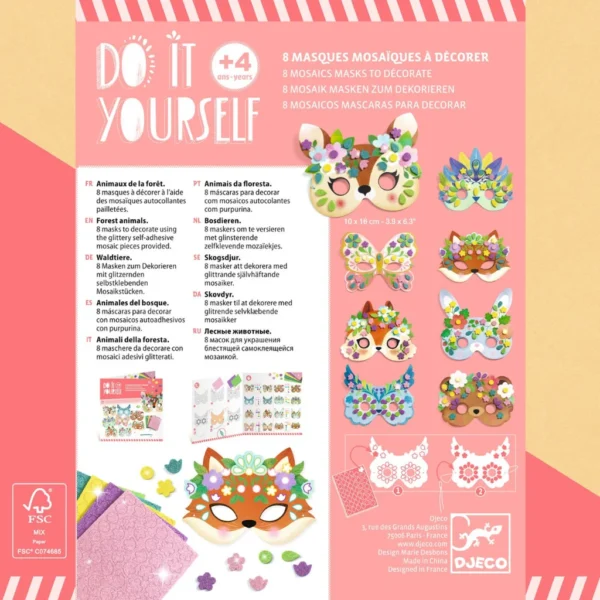 DJ07936 djeco diy kreativni sada masky lesni zviraty 4
