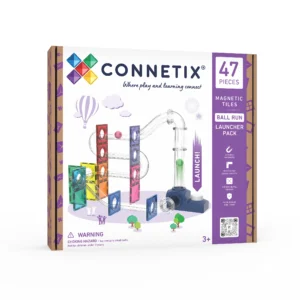 CONNETIX – Ball Run Launcher Pack, magnetická kuličková dráha s odpalovačem 47 ks