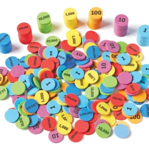 Learning Resources – Place Value Disks, disky s řádovými hodnotami (280 ks)